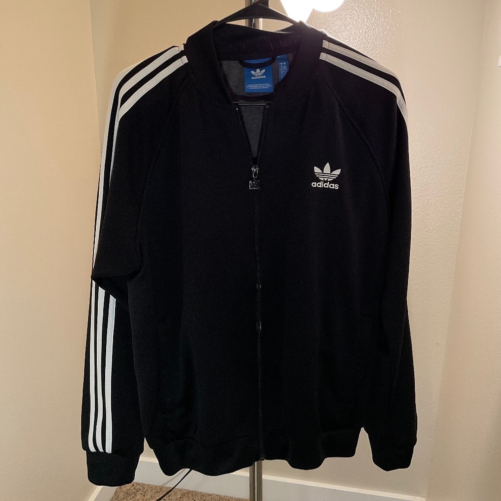 Black Adidas Zip up Jacket